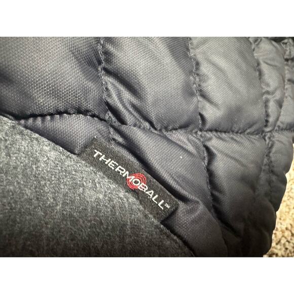 The North Face Womens ThermoBall Hybrid Hooded Black Gray Jacket Size Large Coat - Picture 7 of 10